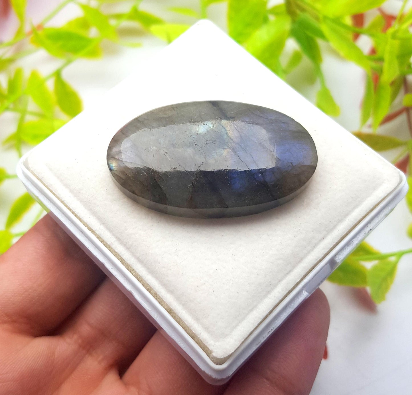 Natural Multi Flashy Labradorite, Oval Smooth Cabochon Loose Gemstone, 75.60 Ct, Size-43x25x7mm, Gift For Her, PC-1