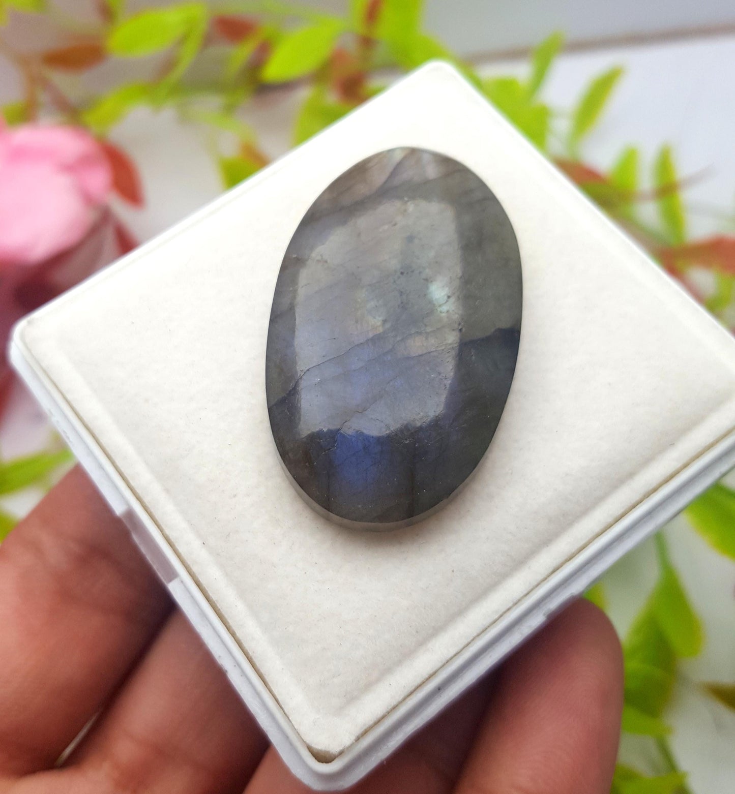 Natural Multi Flashy Labradorite, Oval Smooth Cabochon Loose Gemstone, 75.60 Ct, Size-43x25x7mm, Gift For Her, PC-1