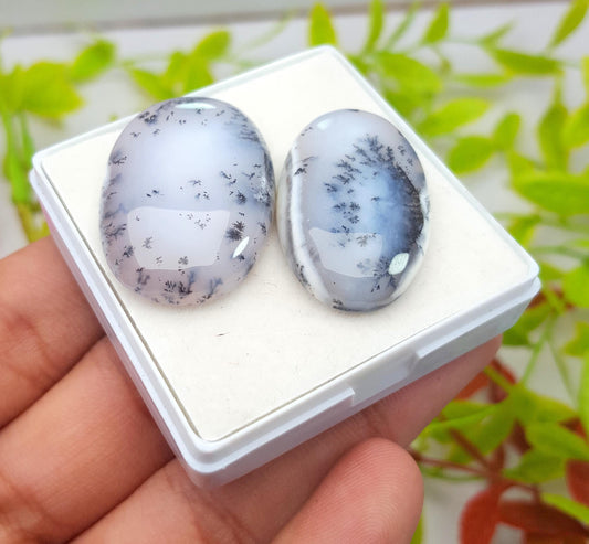 Natural Dendrite Opal Oval Cabochon Gemstone Lot, 73.20 Carat, Size-32x22x6mm To 31x19x6mm, Gift For Her, Pc-2