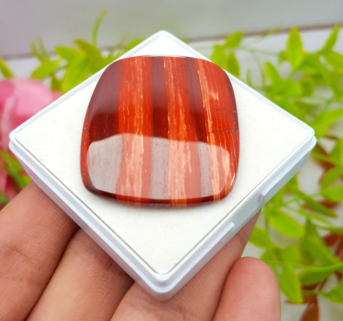 Rare & Natural Snake Skin Jasper, Cushion Shape Cabochon Loose Gemstone, 74.60 Carat, Size-42x34x4mm, Gift For Her, PC-1