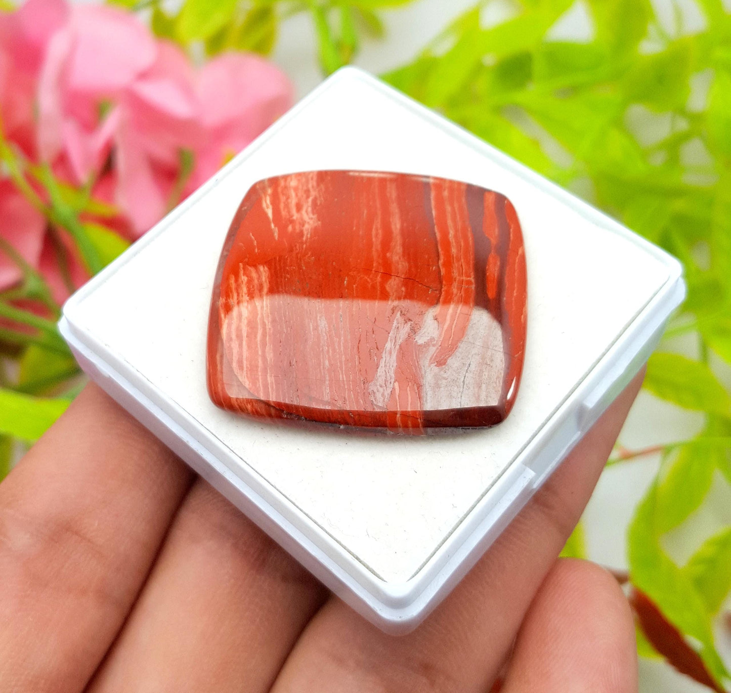 Natural Snake Skin Jasper, Cushion Shape Cabochon Loose Gemstone, 49.60 Carat, Size-33x33x3mm, Gift For Her, PC-1