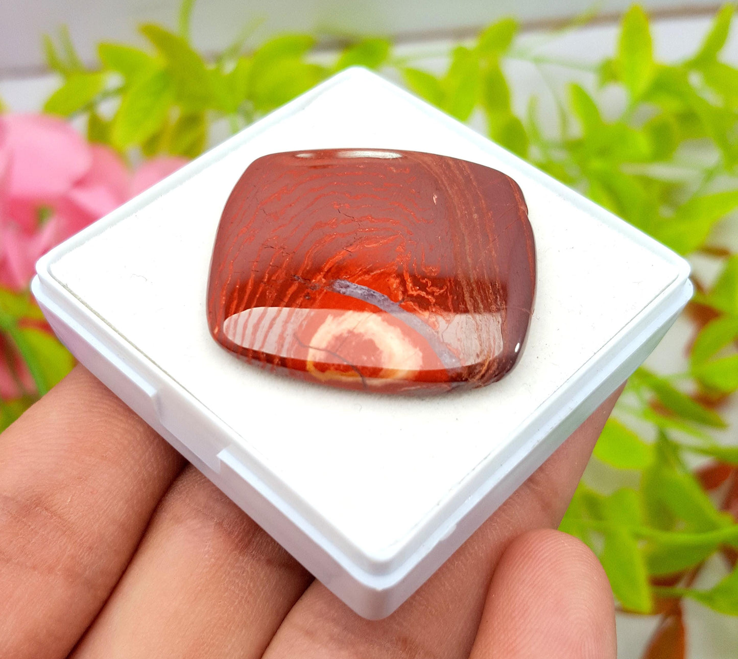 Natural Snake Skin Jasper, Cushion Shape Cabochon Loose Gemstone, 67.50 Carat, Size-32x33x5mm, Gift For Her, PC-1