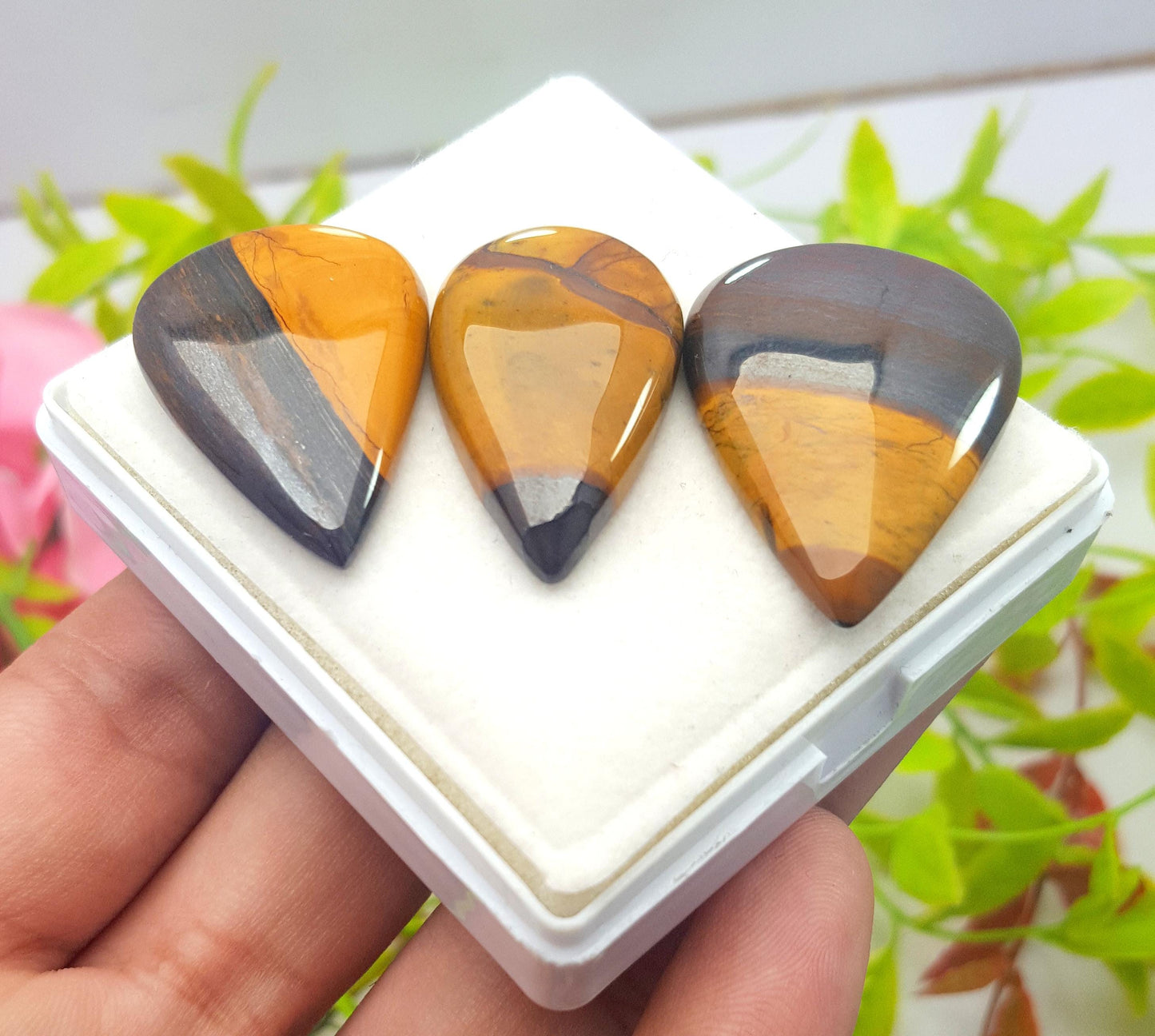 Jasper, Natural Mookaite Jasper, Pear Cabochon Gemstone Lot, 105.20 Carat, Size-35x25x5mm To 32x19x6mm, Gift For Her, PC-3