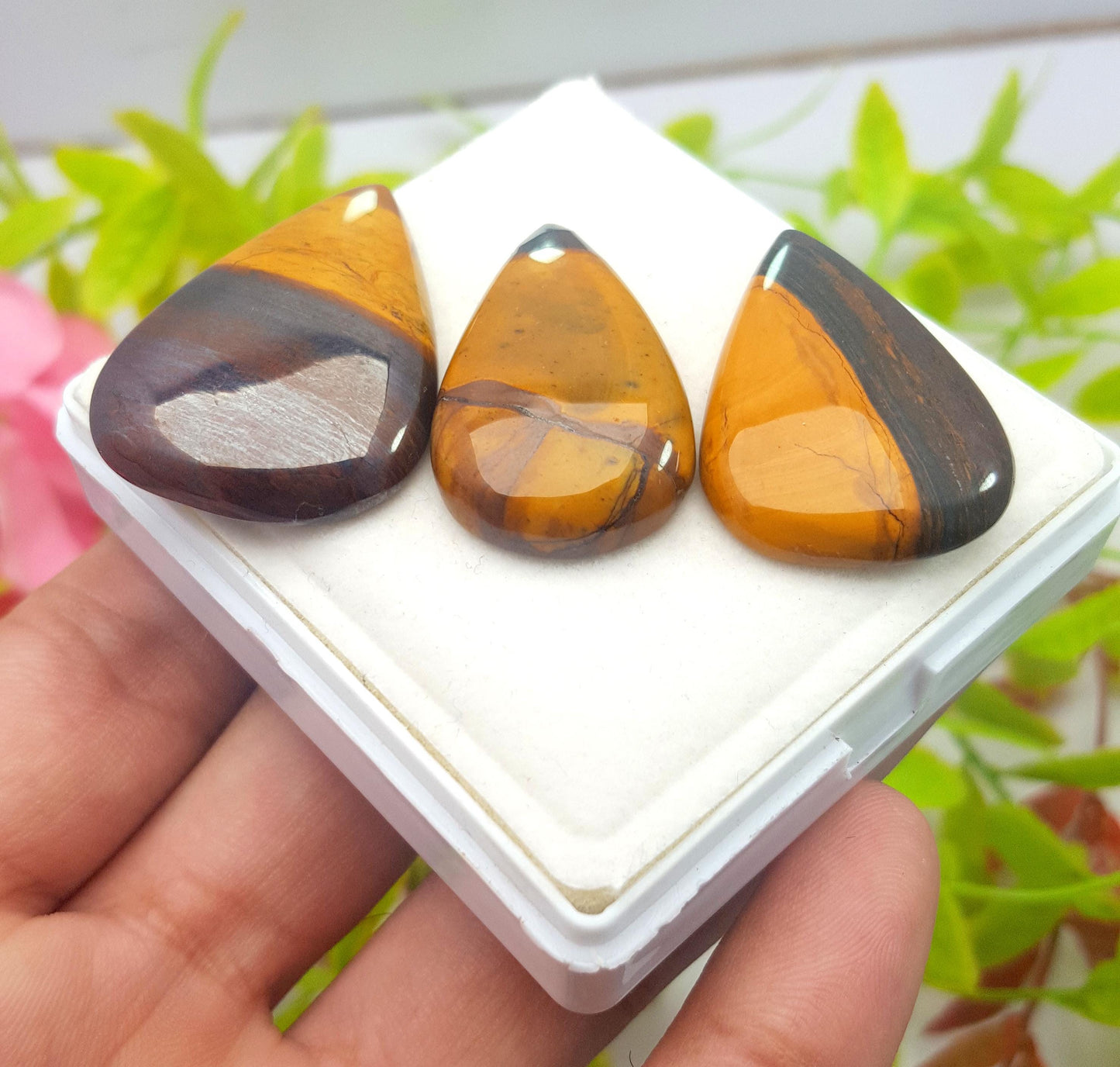 Jasper, Natural Mookaite Jasper, Pear Cabochon Gemstone Lot, 105.20 Carat, Size-35x25x5mm To 32x19x6mm, Gift For Her, PC-3