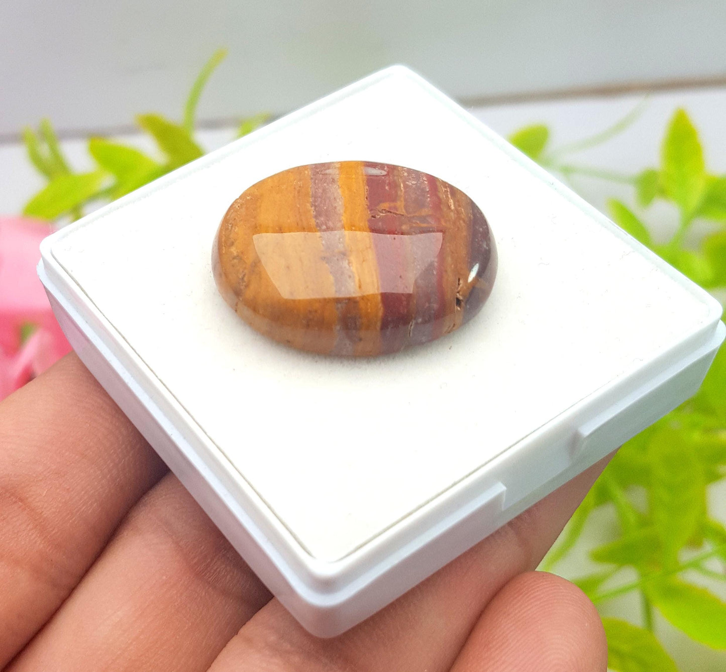 Natural Mookaite Jasper, Oval Cabochon Loose Gemstone, 32.20 Carat, Size-27x23x8mm, Gift For Her, PC-1