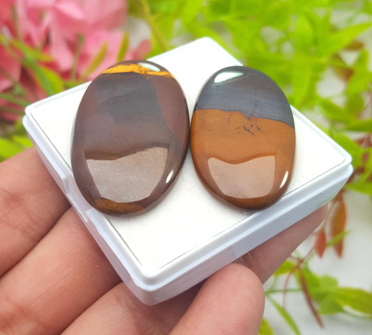 Jasper, Natural Mookaite Jasper, Oval Cabochon Gemstone Lot, 105.40 Carat, Size-42x23x5mm To 40x21x4mm, Gift For Her, PC-2