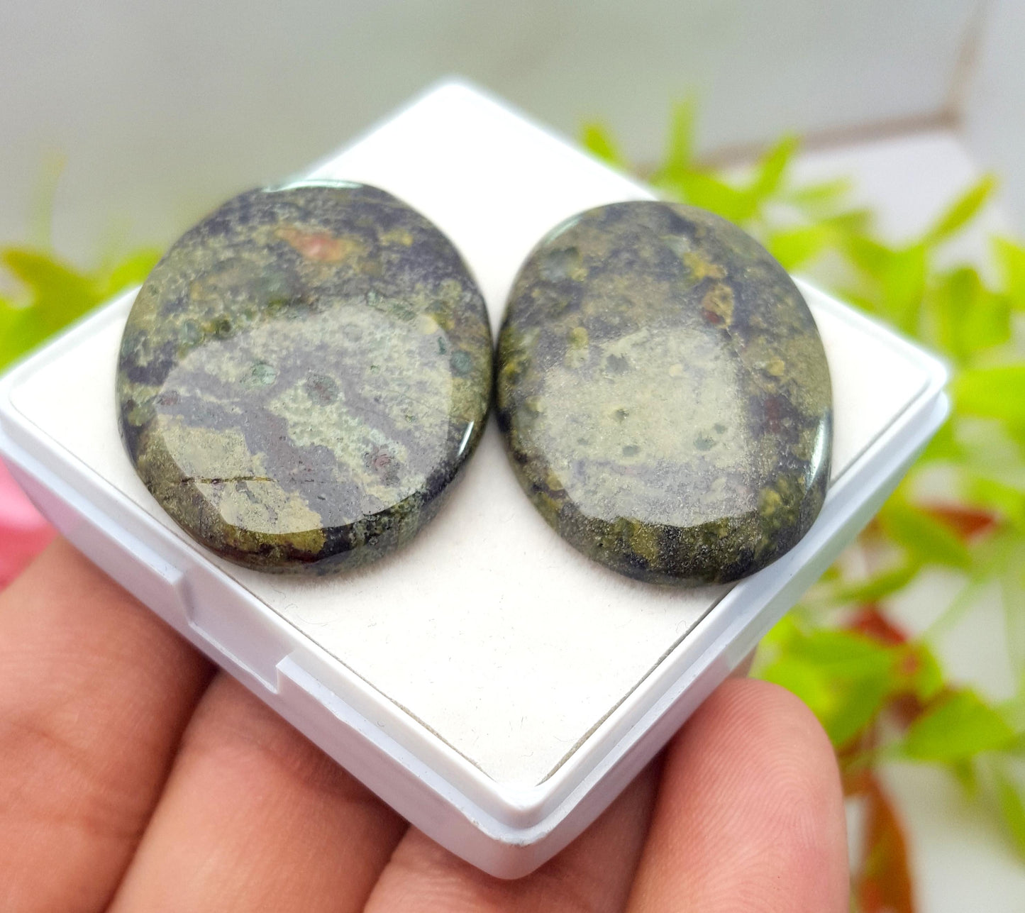 Natural Dragon Blood Jasper, Oval Cabochon Gemstone Lot, 91.20 Carat, Size-35x25x5mm To 35x24x5mm, Gift For Her, PC-2