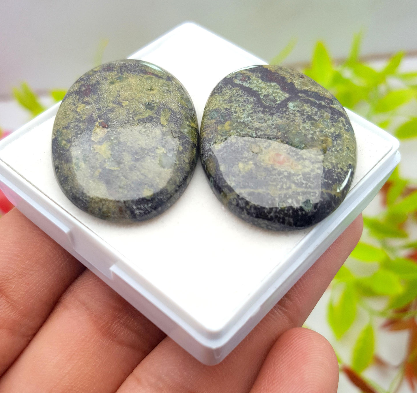 Natural Dragon Blood Jasper, Oval Cabochon Gemstone Lot, 91.20 Carat, Size-35x25x5mm To 35x24x5mm, Gift For Her, PC-2