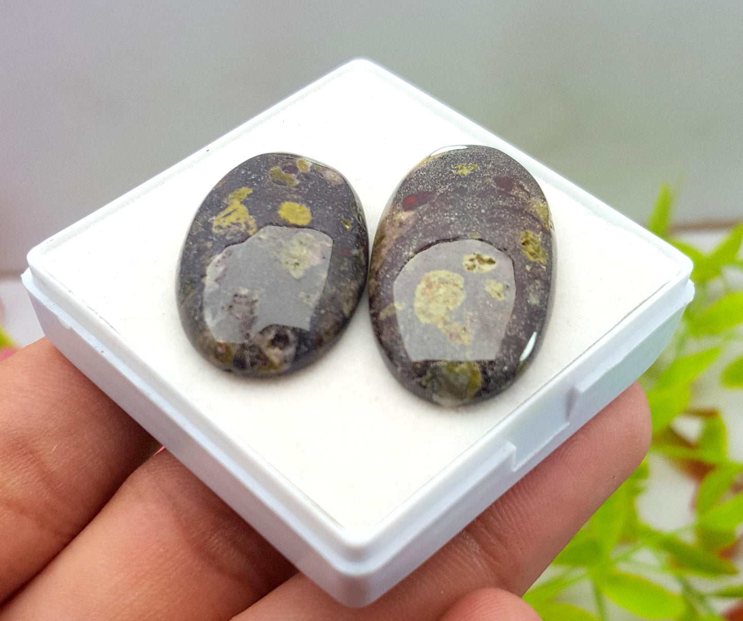 Natural Dragon Blood Jasper, Oval Cabochon Gemstone Lot, 64.20 Carat, Size-30x18x6mm To 35x18x6mm, Gift For Her, PC-2