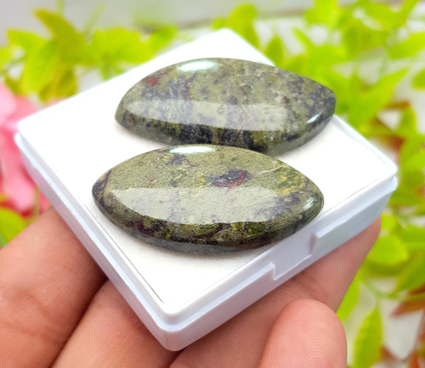 Natural Dragon Blood Jasper, Fancy Shape Cabochon Gemstone Lot, 97.85 Carat, Size-40x23x6mm To 37x20x6mm, Gift For Her, PC-2