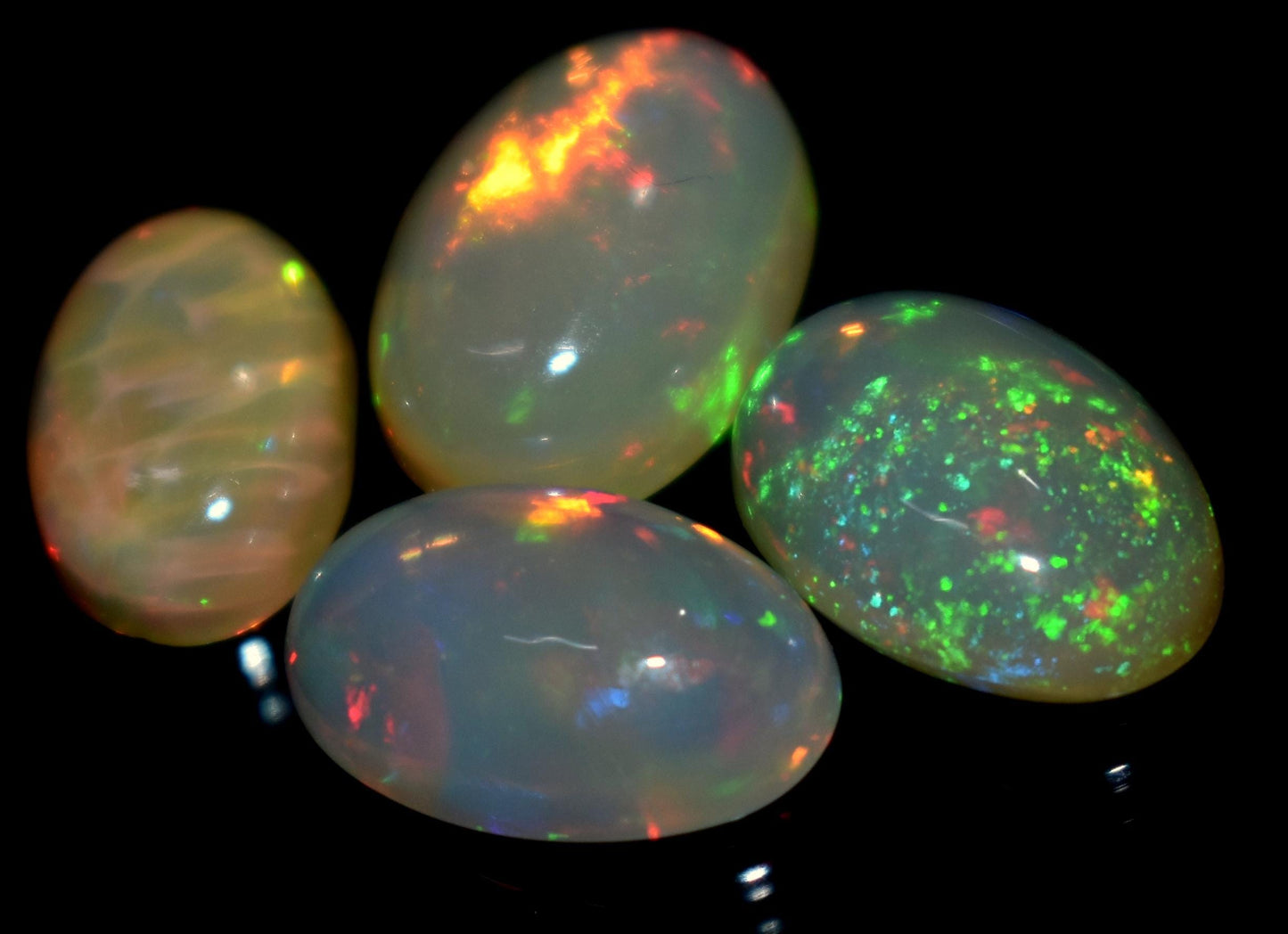 Rare & Natural Ethiopian Opal, Oval Welo Fire Cabochon Gemstone Lot, 8.55 Carat, Size-13x9mm To 11x7mm, Gift For Her, PC-4