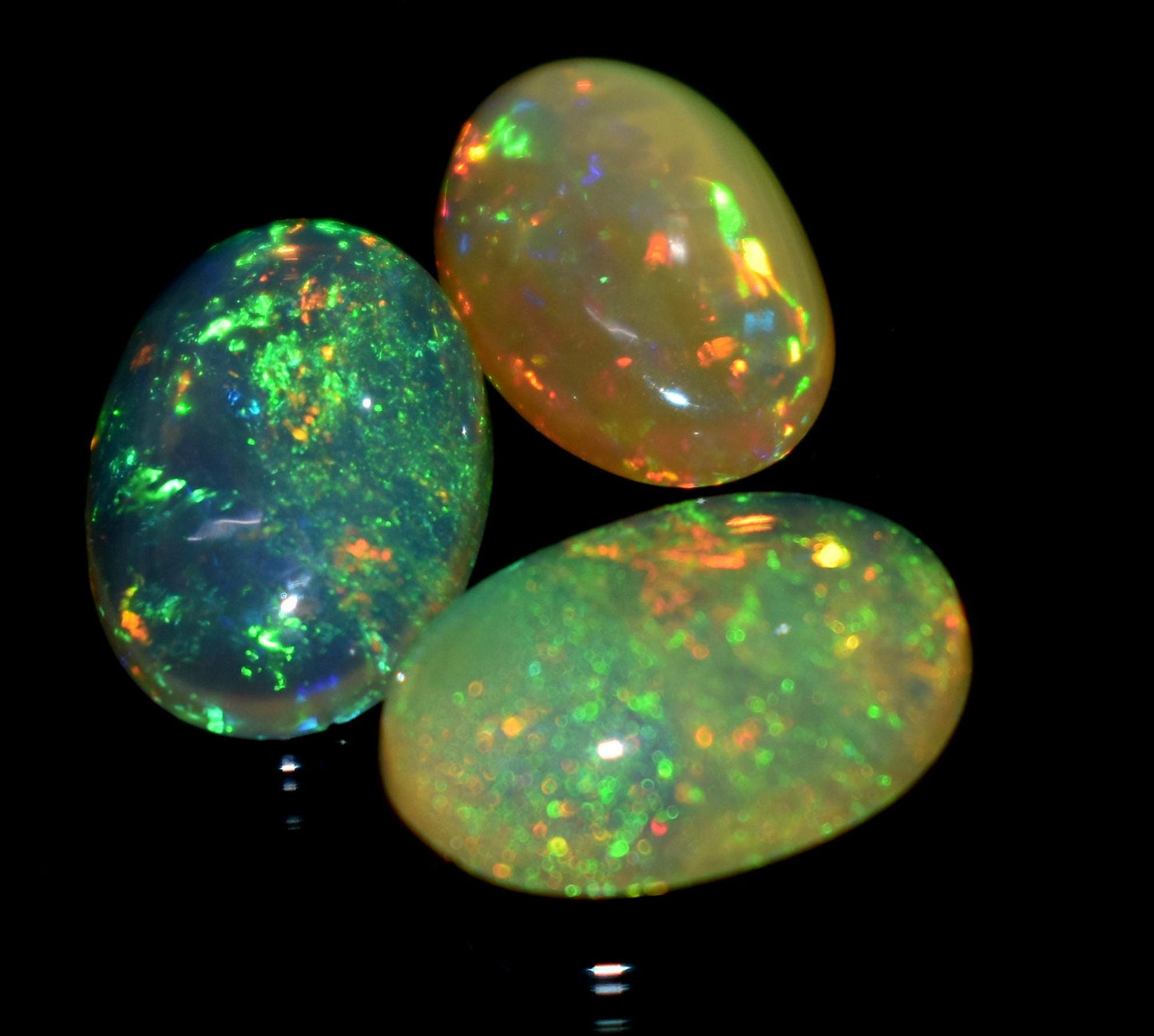 Opal, Natural Ethiopian Opal, Oval Welo Fire Cabochon Gemstone Lot, 6.30 Carat, Size-13x9mm To 12x9mm, Gift For Her, PC-3