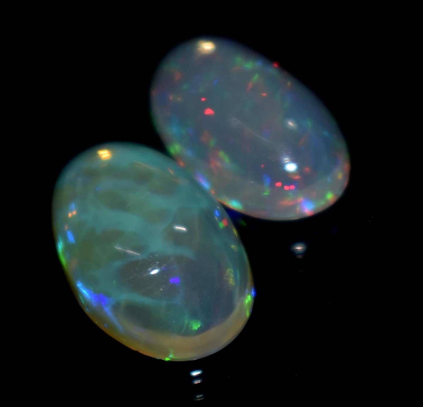 Opal, Natural Ethiopian Opal, Oval Welo Fire Cabochon Gemstone Lot, 4.80 Carat, Size-13x9mm To 12x8mm, Gift For Her, PC-2