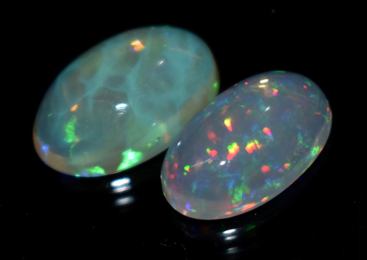 Opal, Natural Ethiopian Opal, Oval Welo Fire Cabochon Gemstone Lot, 4.80 Carat, Size-13x9mm To 12x8mm, Gift For Her, PC-2