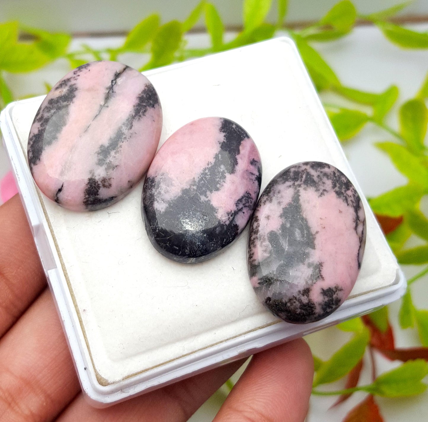 100% Natural Pink Peruvian Opal Oval Cabochon Gemstone Lot, 110.00 Carat, Size-31x21x6mm To 30x20x6mm, For Jewelry Making, PC-3