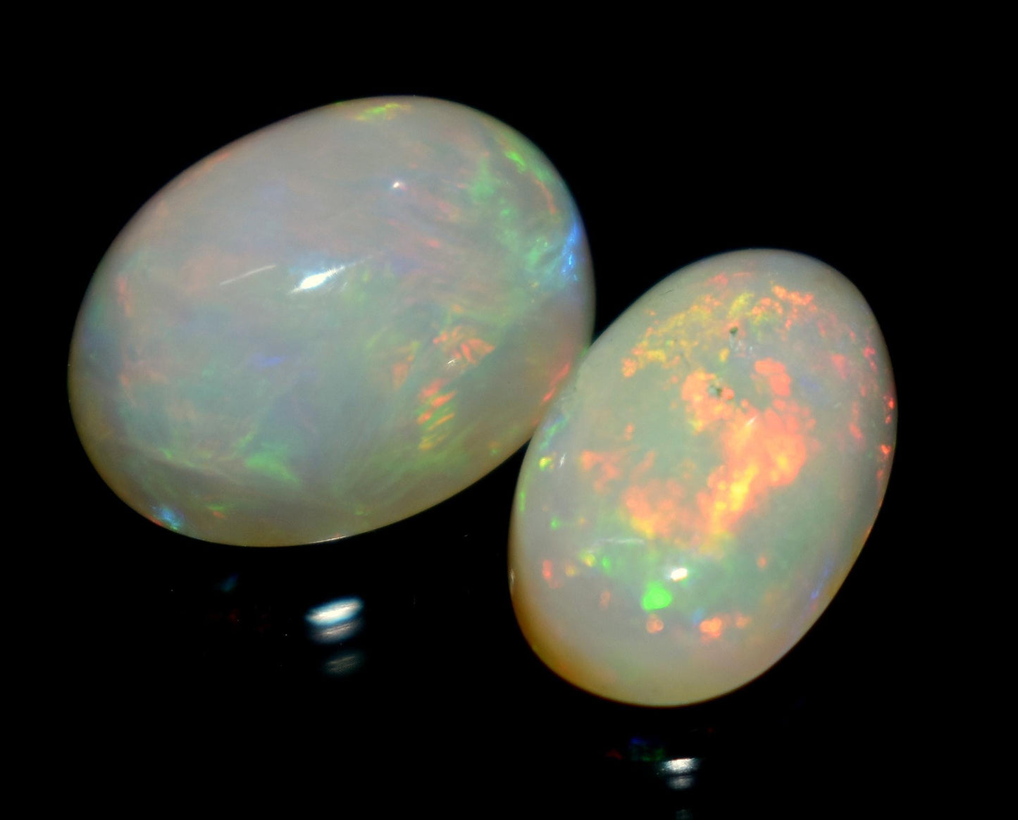 Opal, Natural Ethiopian Opal, Oval Welo Fire Cabochon Gemstone Lot, 6.15 Carat, Size-12x10mm to 12x8mm , Gift For Her, PC-2