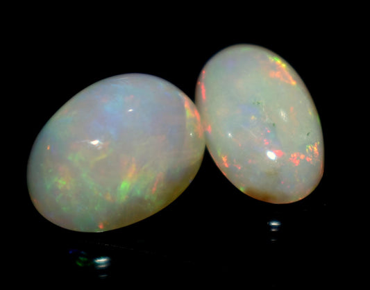 Opal, Natural Ethiopian Opal, Oval Welo Fire Cabochon Gemstone Lot, 6.15 Carat, Size-12x10mm to 12x8mm , Gift For Her, PC-2