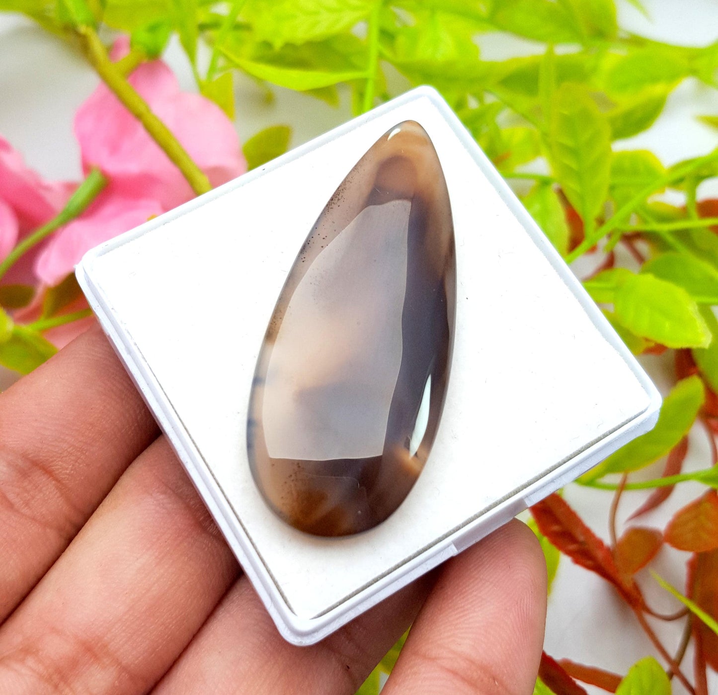 Montana, 100% Natural Montana Agate, PEAR Smooth Cabochon Loose Gemstone, 47.80 Carat, Size-51x20x5mm, For Jewelry Making, PC-1