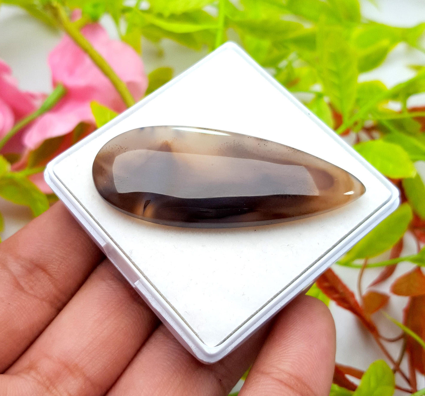 Montana, 100% Natural Montana Agate, PEAR Smooth Cabochon Loose Gemstone, 47.80 Carat, Size-51x20x5mm, For Jewelry Making, PC-1