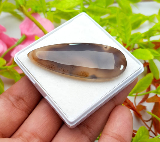 Montana, 100% Natural Montana Agate, PEAR Smooth Cabochon Loose Gemstone, 47.80 Carat, Size-51x20x5mm, For Jewelry Making, PC-1