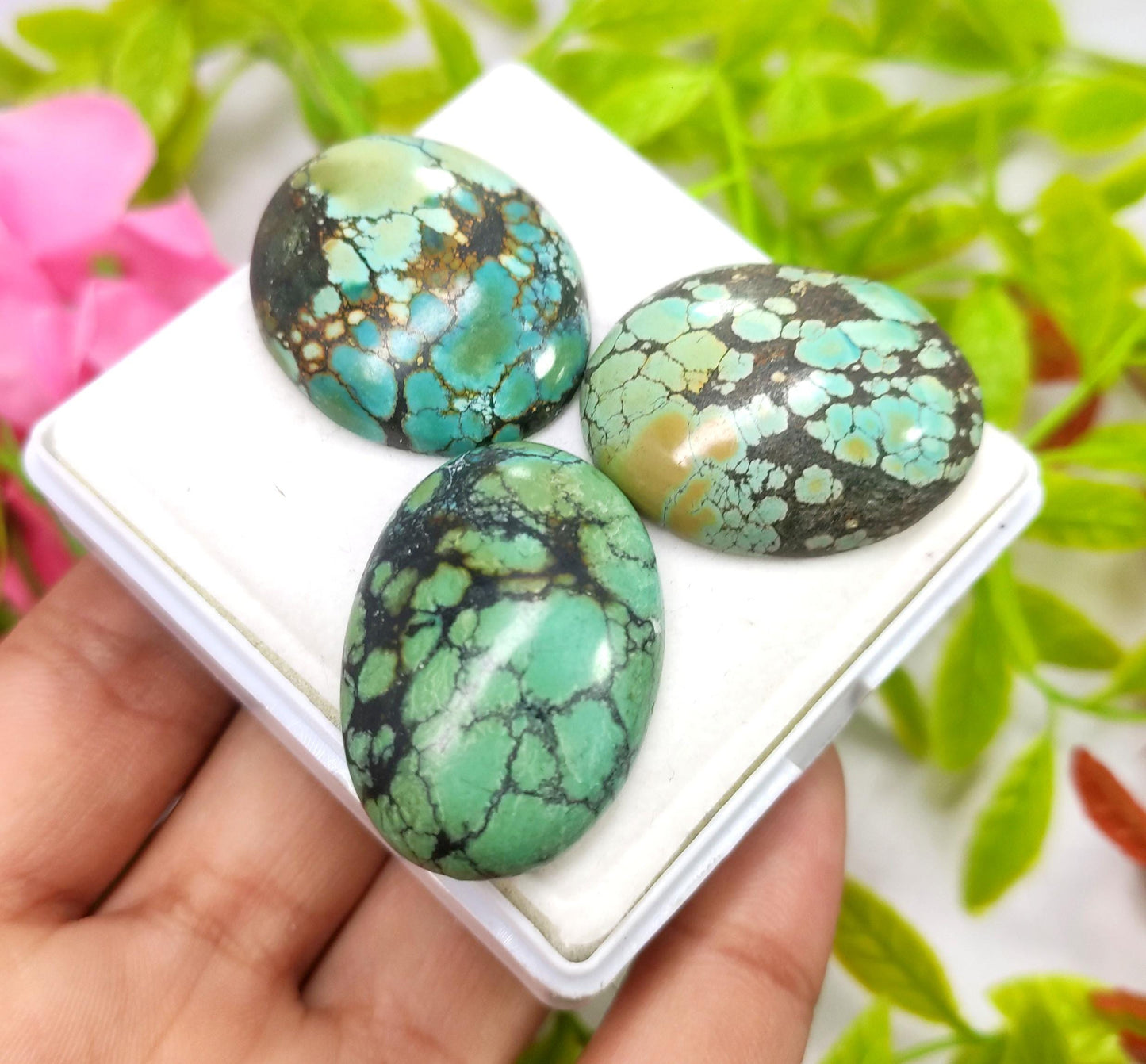 Turquoise, 100% Natural Tibetan Turquoise, Oval Smooth Cabochon Gemstone Lot, 121.80 Carat, Size-34x23x8mm To 31x26x8mm, For Jewelry Making,