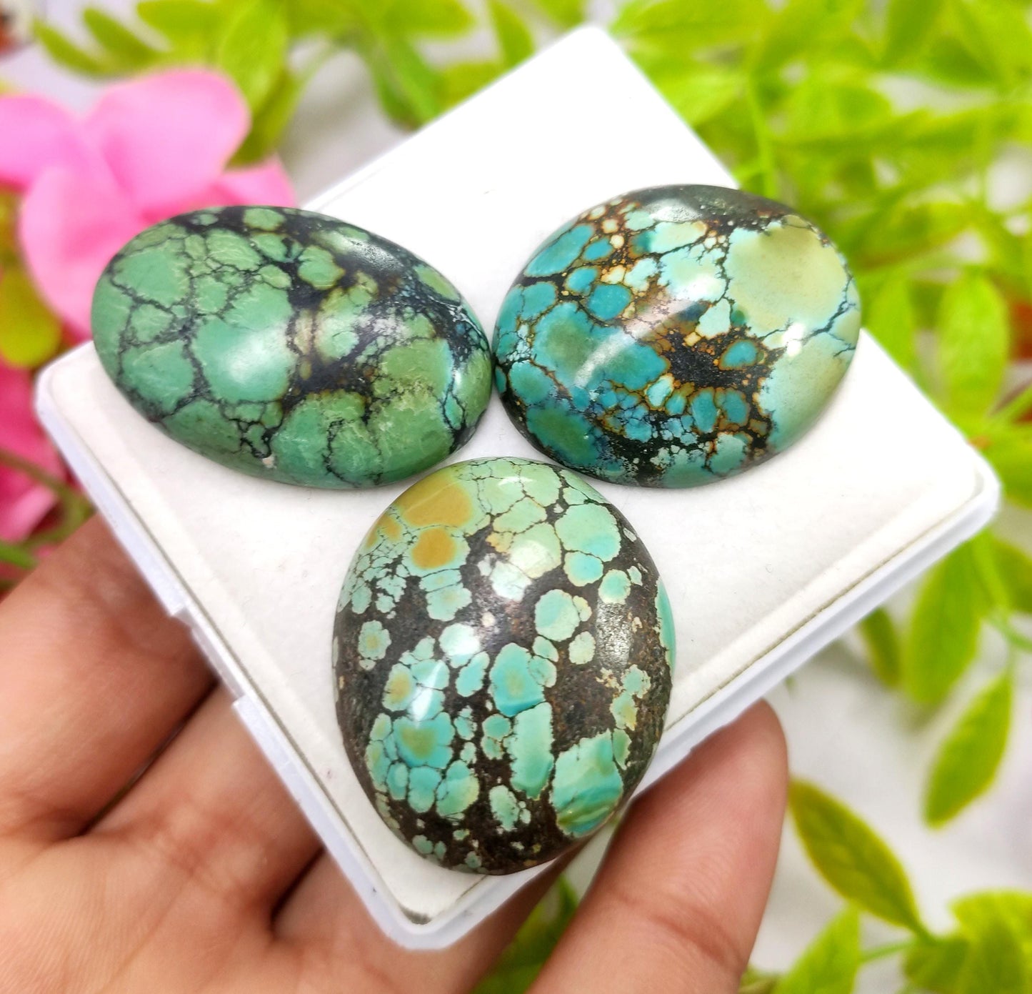 Turquoise, 100% Natural Tibetan Turquoise, Oval Smooth Cabochon Gemstone Lot, 121.80 Carat, Size-34x23x8mm To 31x26x8mm, For Jewelry Making,