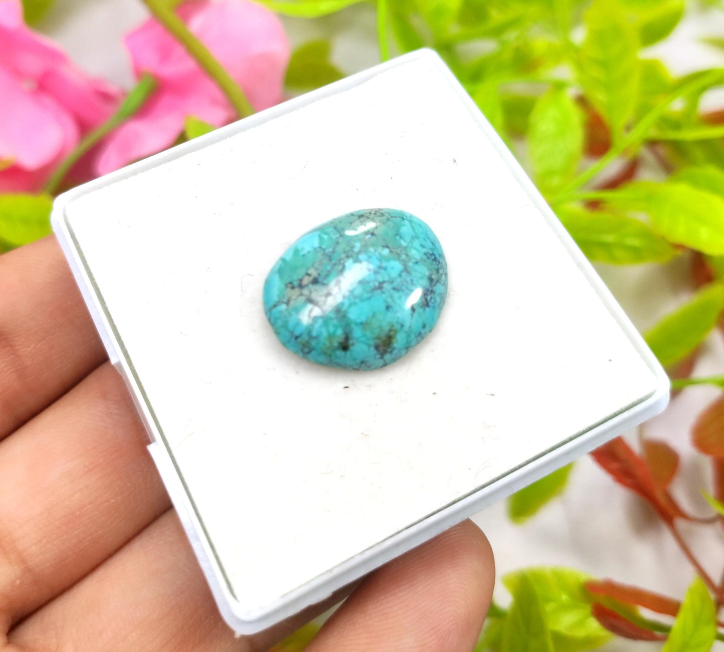 Turquoise, 100% Natural Tibetan Turquoise, Oval Smooth Cabochon Gemstone Lot, 12.00 Carat, Size-20x16x4mm, For Jewelry Making,