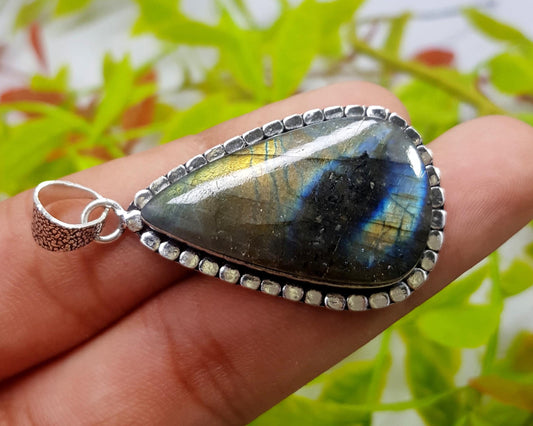 Pendent, Natural Multi Fire Labradorite Gemstone Pendant, Handmade Pendant, Labradorite Jewelry, Gift For Her,