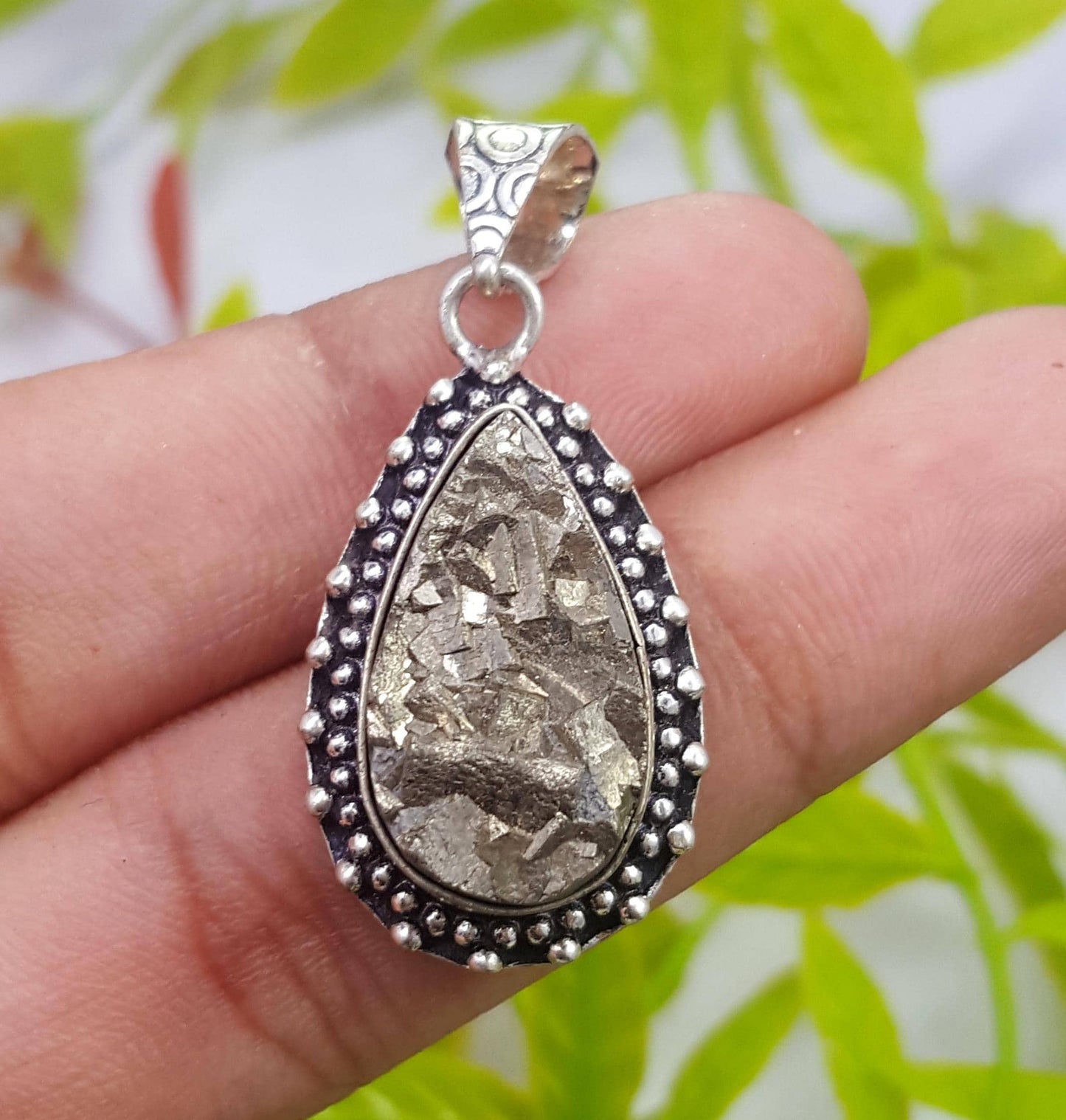 pyrite Pendent, Natural Pyrite Gemstone Pendant, Handmade Pendant,  Pyrite Jewelry, Gift For Her,