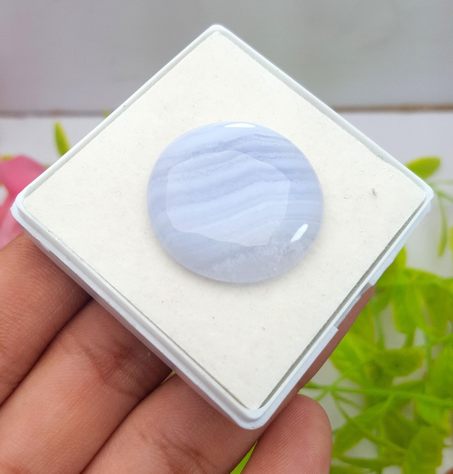 Agate, 100% Natural Purple Banded Agate, Oval Huge Size Cabochon Loose Gemstone, 70.60 Carat, Size-45x29x5mm, For Jewelry Making,