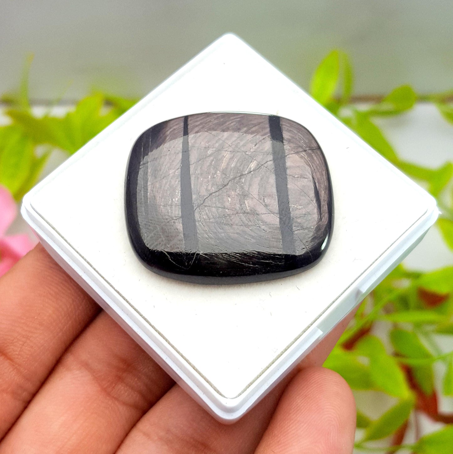 100% Natural Hyper Steen, Cushion Smooth Cabochon Loose Gemstone, 75.95 Carat, Size-33x30x6mm, For Jewelry Making,