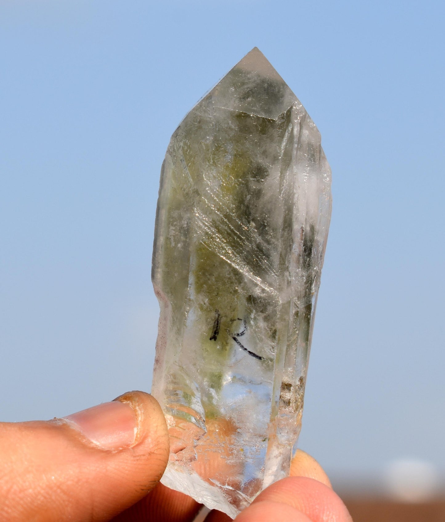 Crystal, Natural Silver Phantom Lemurian Crystal, Lemurian Seed Crystal, Size-2'' Inch-1''inche, 28.85 Gram, Healing Crystal, Gift For Her,