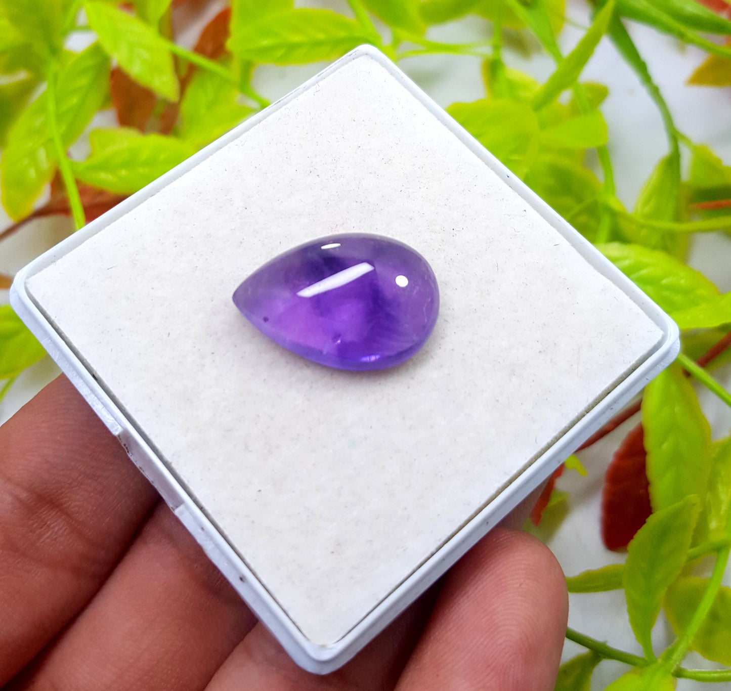 Amethyst, Natural Purple Amethyst, Pear Cabochon Loose Gemstone, 13.50 Carat, Size-14.5x20.5x7mm, Gift For Her,