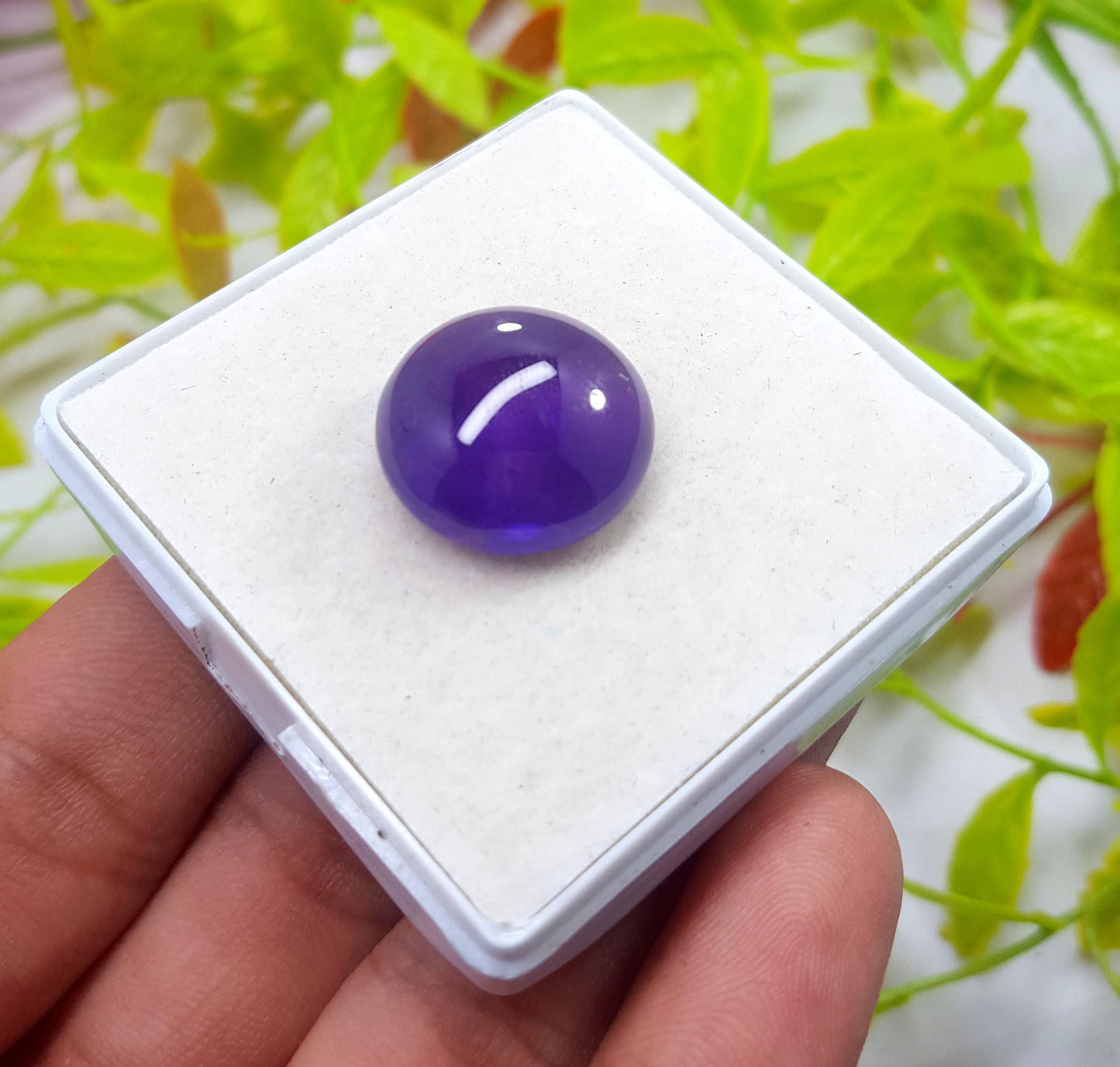 Amethyst, Natural Purple Amethyst, Round Cabochon Loose Gemstone, 20.60 Carat, Size-18.5x18.5x8.5mm, Gift For Her,