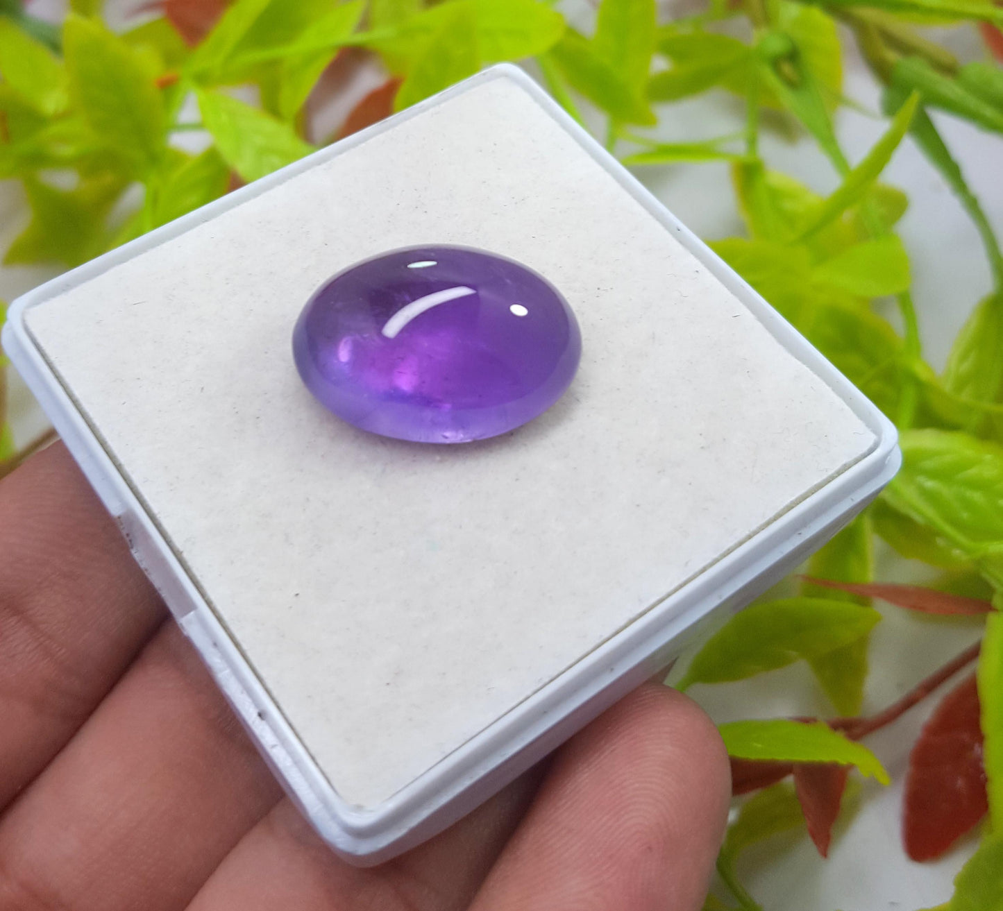 Amethyst, Natural Purple Amethyst, Oval Cabochon Loose Gemstone, 24.10 Carat, Size-16x21x10mm, Gift For Her,