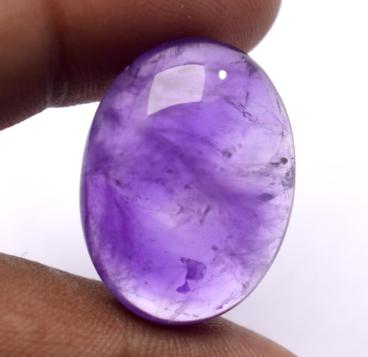 Amethyst, Natural Purple Amethyst, Oval Cabochon Loose Gemstone, 31.00 Carat, Size-19x25x9mm, Gift For Her,