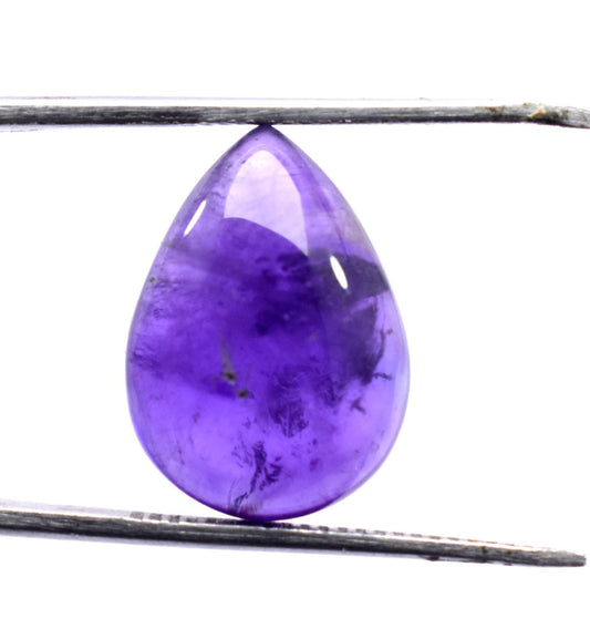 Amethyst, Natural Purple Amethyst, Pear Cabochon Loose Gemstone, 9.35 Carat, Size-12x17x7mm, Gift For Her,