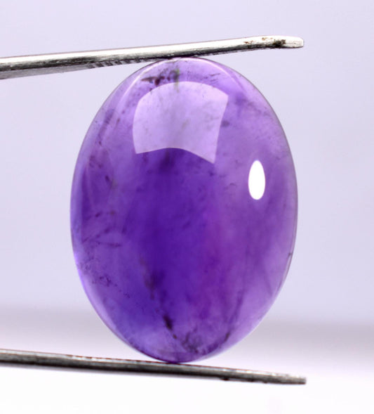 Rare & Natural Purple Amethyst, Oval Cabochon Loose Gemstone, 31.10 Carat, Size-18.5x24.5x9.5mm, Gift For Her,