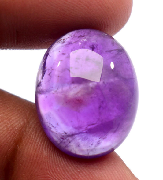 Rare & Natural Purple Amethyst, Oval Cabochon Loose Gemstone, 23.30 Carat, Size-17x26x9mm, Gift For Her,