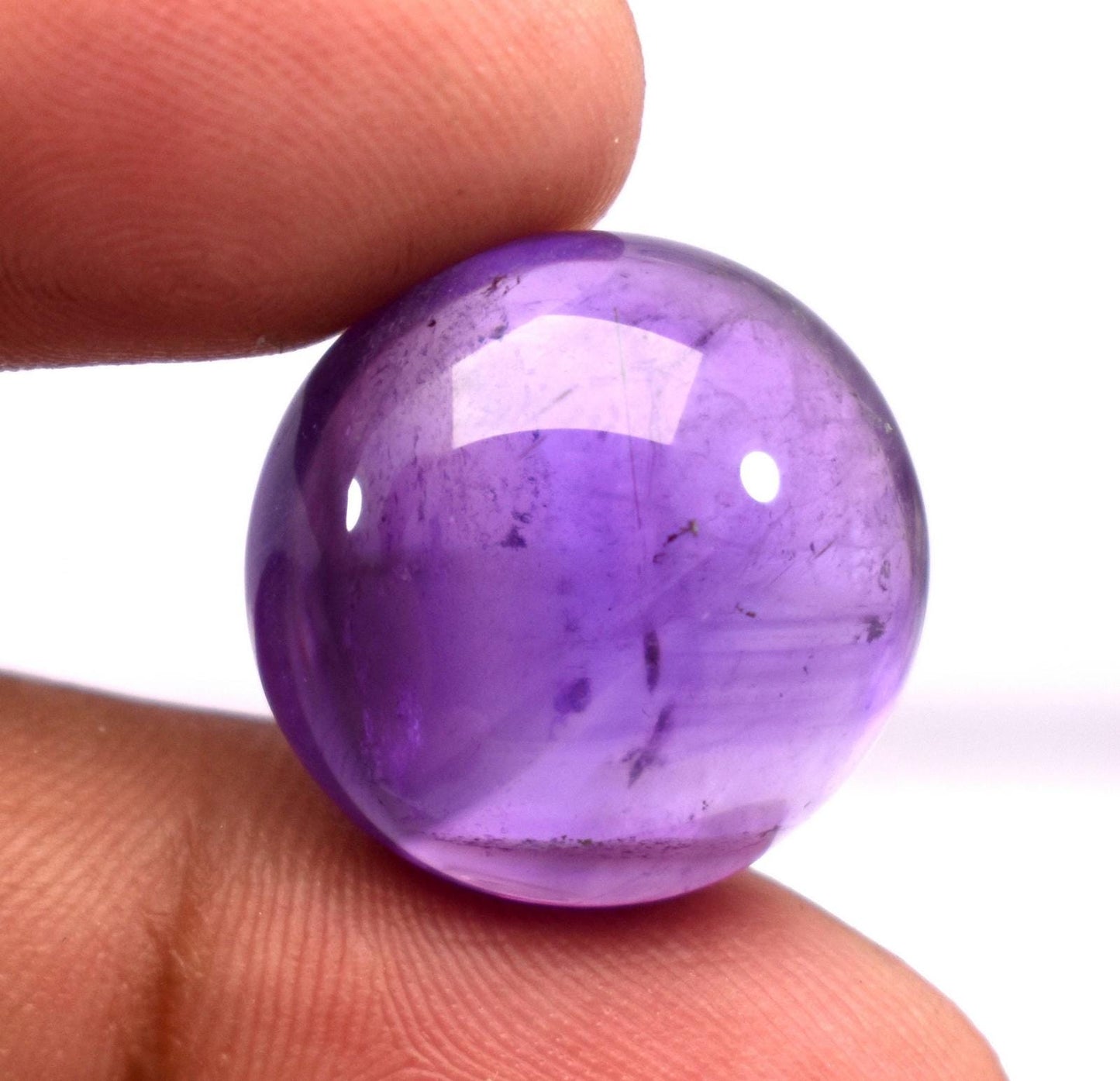 Rare & Natural Purple Amethyst, Round Cabochon Loose Gemstone, 23.40 Carat, Size-19x19x9.5mm, Gift For Her,