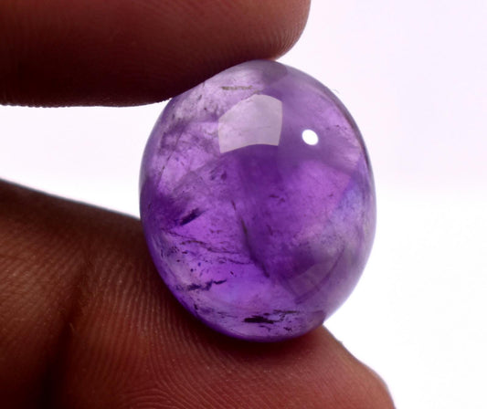 Rare & Natural Purple Amethyst, Oval Cabochon Loose Gemstone, 19.25 Carat, Size-16x19x9mm, Gift For Her,