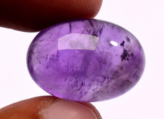 Rare & Natural Purple Amethyst, Oval Cabochon Loose Gemstone, 19.00 Carat, Size-14.5x20.5x9mm, Gift For Her,