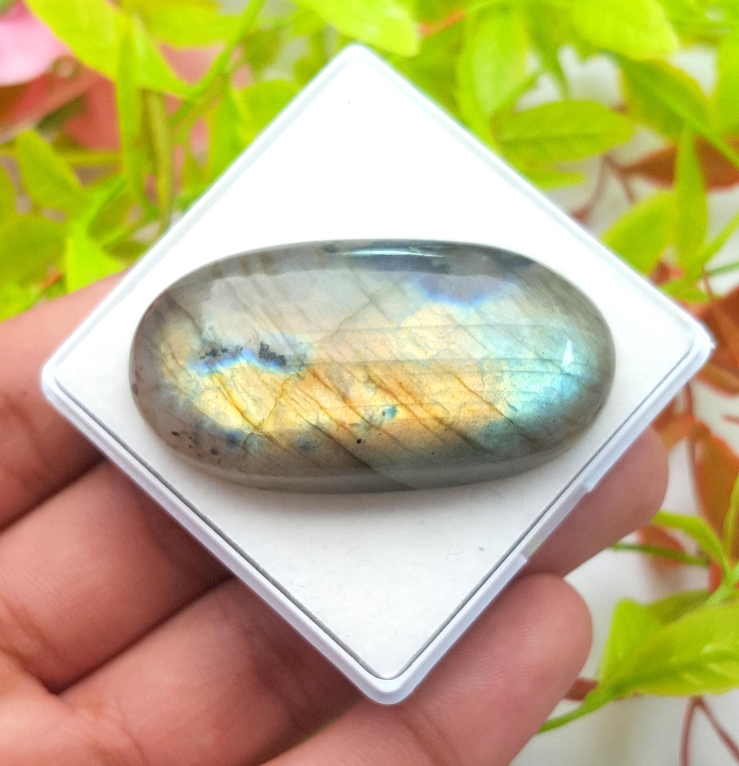 Labradorite, 100% Natural Multi Labradorite, Oval Smooth Cabochon Loose Gemstone, 108.15 Carat, Size-48x25x10, Gift For Her, PC-1