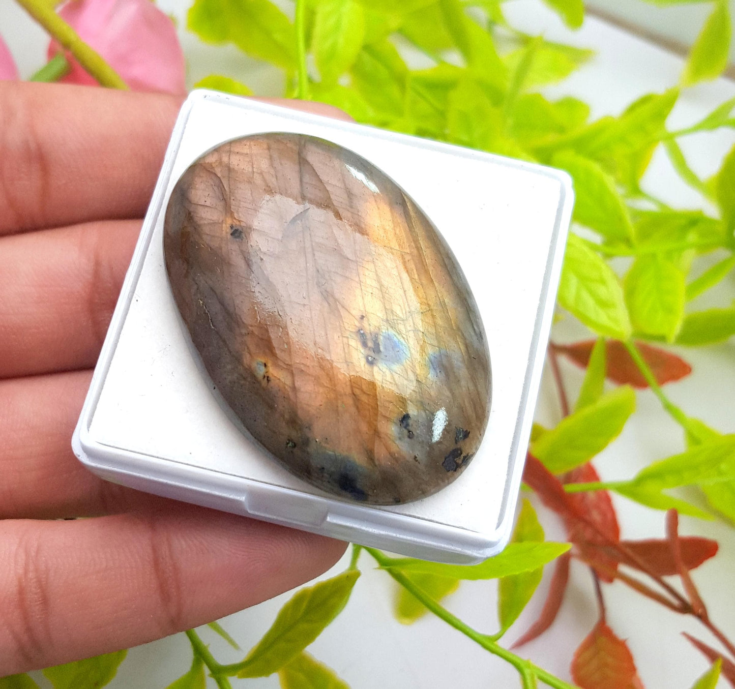 100% Natural Multi Labradorite, Oval Smooth Cabochon Loose Gemstone, 113.70 Carat, Size-50x34x9mm, Gift For Her, PC-1