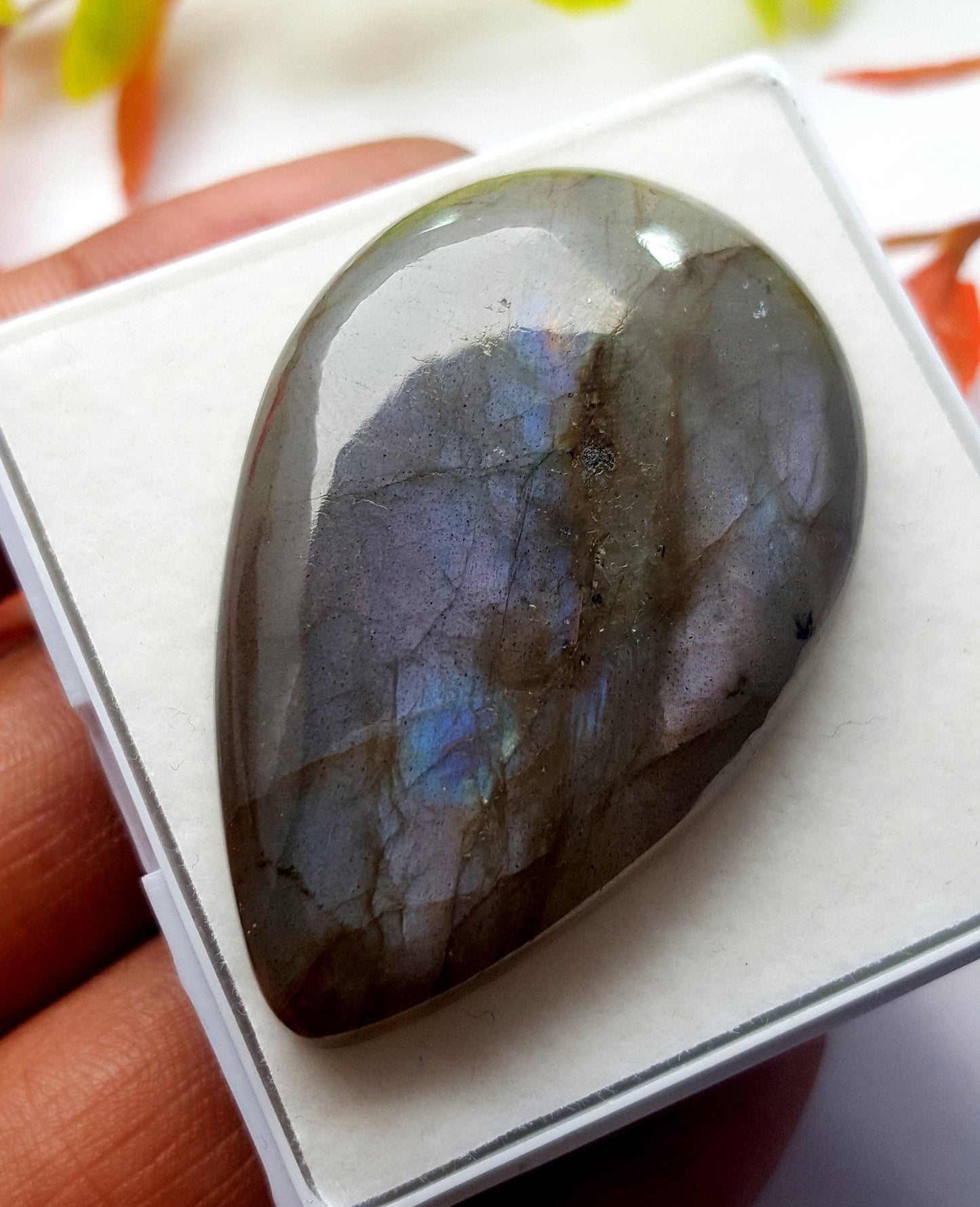 100% Natural Multi Labradorite, Pear Smooth Cabochon Loose Gemstone, 100.00 Carat, Size-48x31x8mm, Gift For Her, PC-1