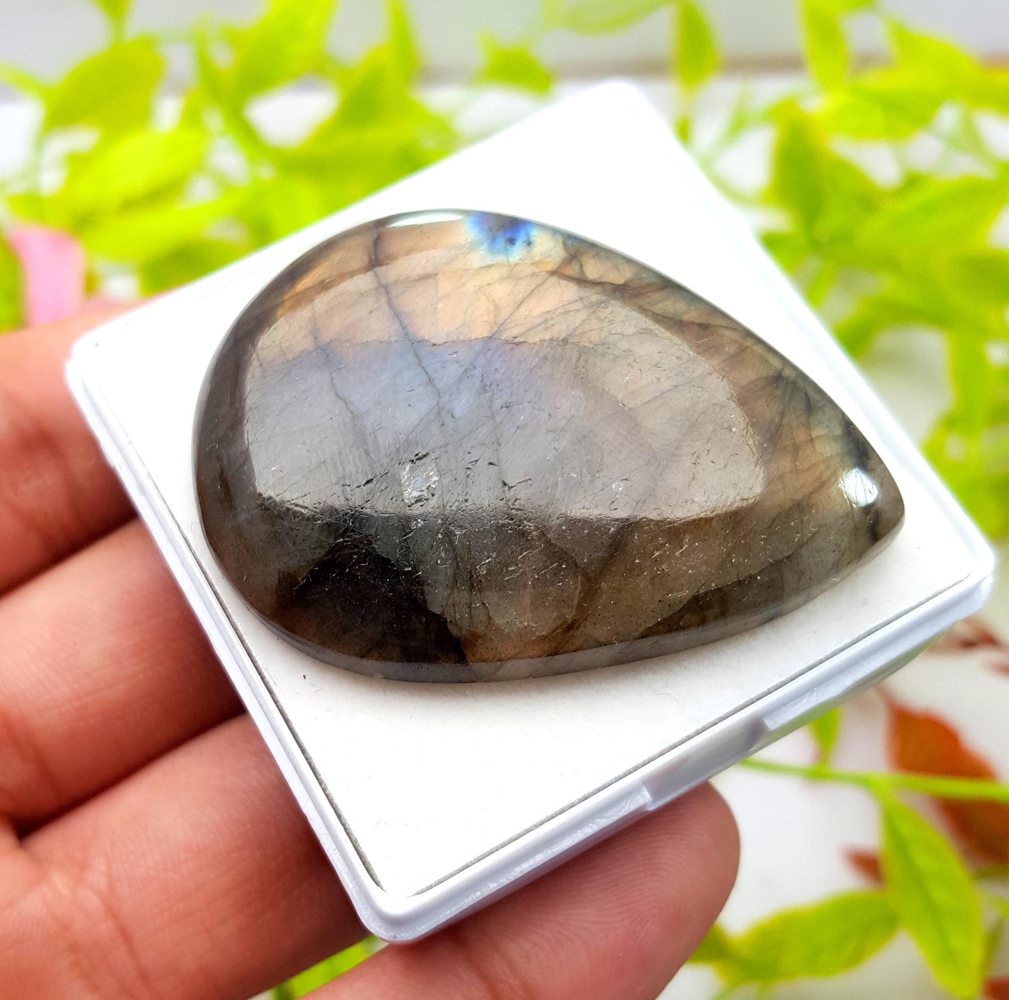 Labradorite, 100% Natural Multi Labradorite, Pear Smooth Cabochon Loose Gemstone, 113.30 Carat, Size-49x36x8mm, Gift For Her, PC-1