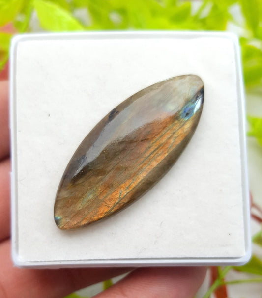 Labradorite, 100% Natural Multi Labradorite, Marquise Shape Smooth Cabochon Loose Gemstone, 25.85 Carat, Size-42x18x4mm, Gift For Her, PC-1