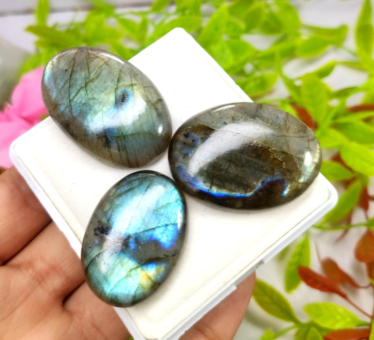 Labradorite, 100% Natural Multi Labradorite, Oval Smooth Cabochon Gemstone Lot, 179.40 Crt, Size-39x25x8mm To 31x22x8mm, Gift For Her, PC-3