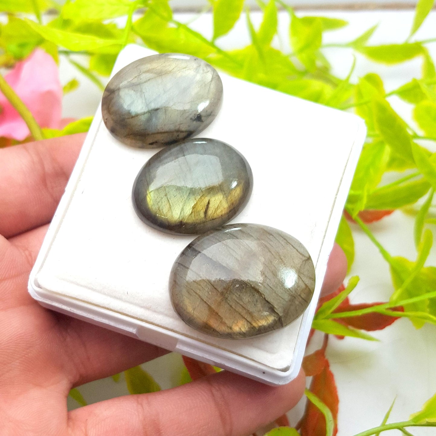 Labradorite, 100% Natural Multi Labradorite, Oval Smooth Cabochon Gemstone Lot, 99.20 Crt, Size-30x26x6mm To 16x20x6mm, Gift For Her, PC-3