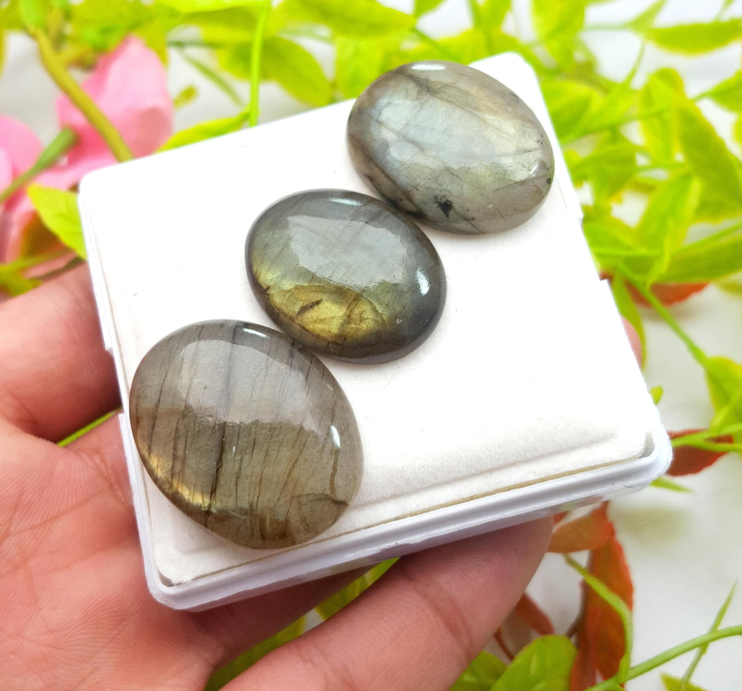 Labradorite, 100% Natural Multi Labradorite, Oval Smooth Cabochon Gemstone Lot, 99.20 Crt, Size-30x26x6mm To 16x20x6mm, Gift For Her, PC-3